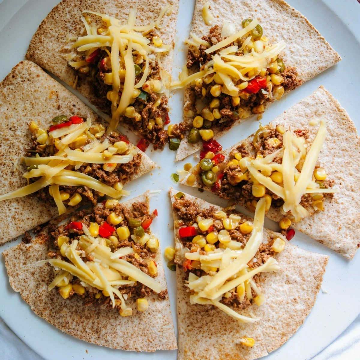 Freshly baked sheet pan quesadillas, with melted cheddar and vibrant vegetables, ready for enjoyment.