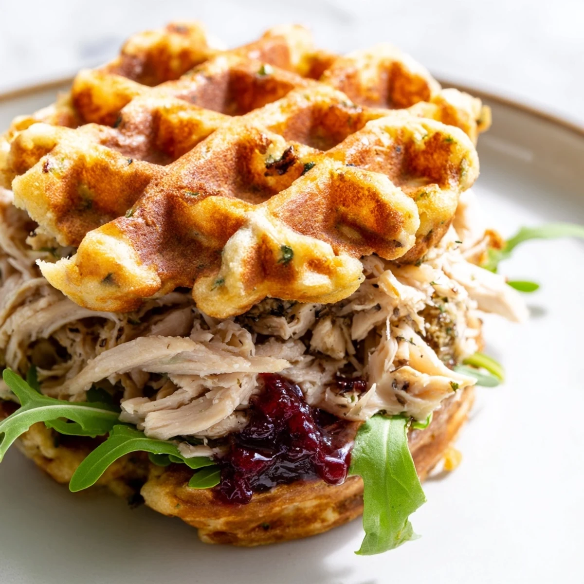 Stuffing Waffle Chicken Sliders