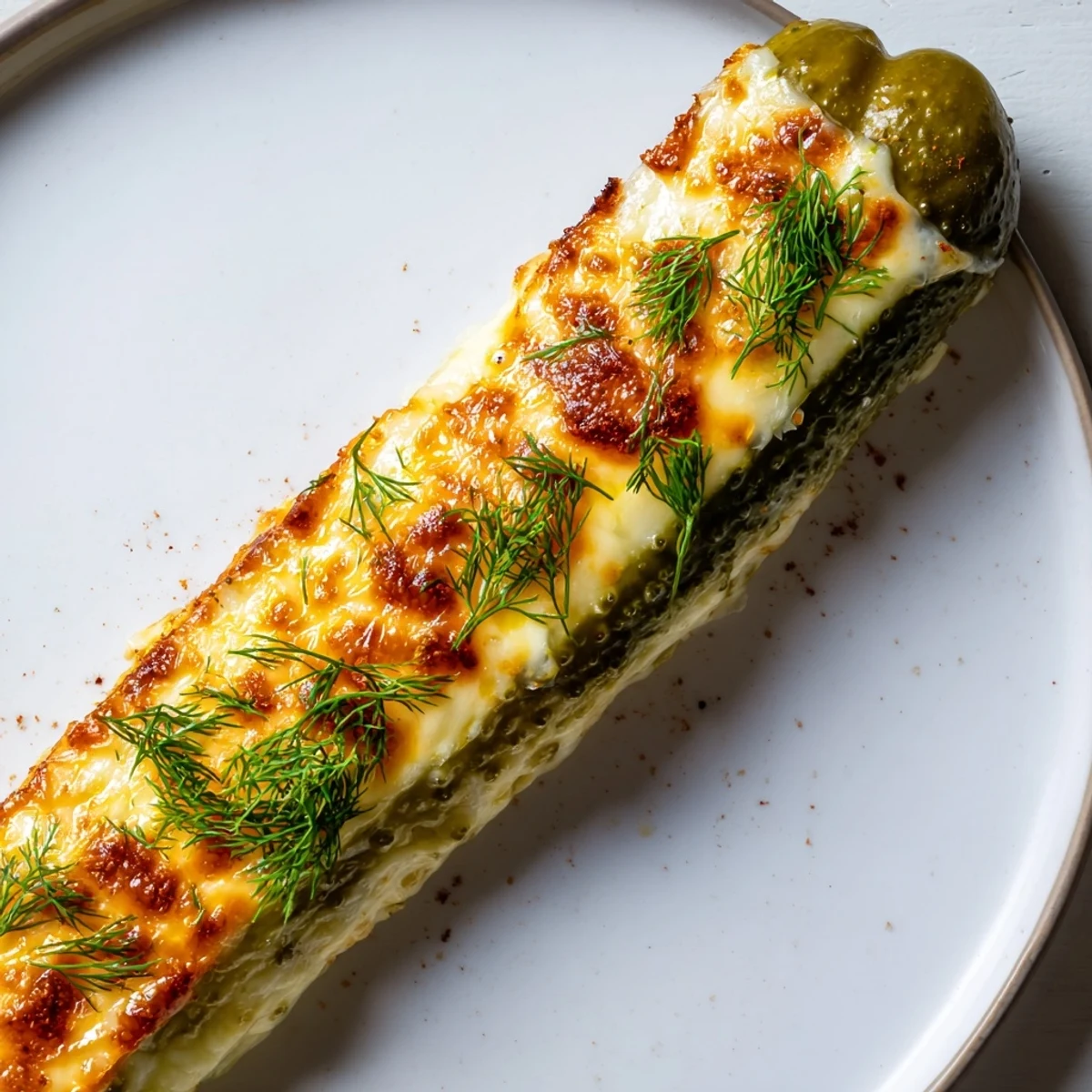 Golden-brown melted cheese pickle rolls, a simple, delicious appetizer to snack on.