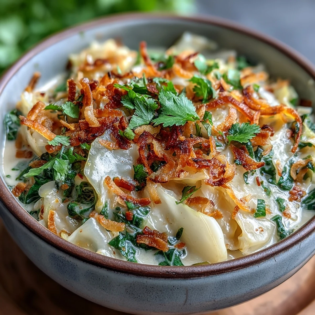 Golden Coconut Braised Cabbage cooked in a skillet, melding savory spices and coconut for an easy, vegan weeknight side.