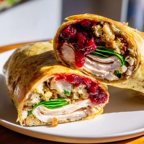 A close-up shows a toasted Moist Maker Chicken Wrap, filled and drizzled with savory gravy.