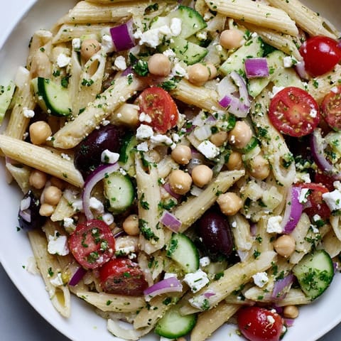 Mediterranean Pasta Salad Chickpeas