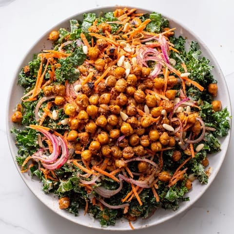 Kale Salad with Roasted Chickpeas