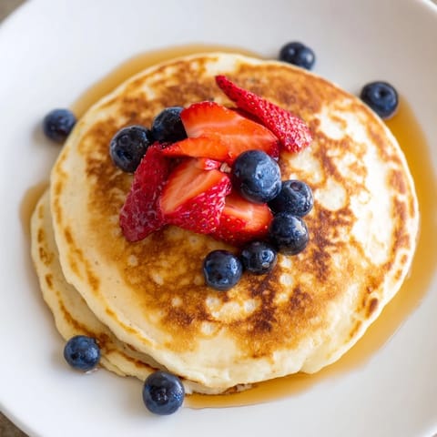 Cottage Cheese Pancakes sizzling on a griddle, showing fluffy edges and a golden texture perfect for a high-protein breakfast.