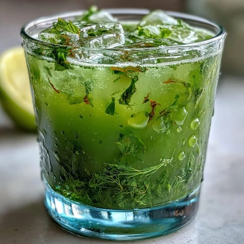 Homemade Celery Ginger Lemon Juice in a clear glass pitcher, showing vibrant green color and fresh ingredients.