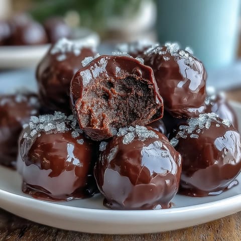 Velvety dark chocolate truffles filled with sweet candied orange zest, ideal for Valentine's Day gifting.