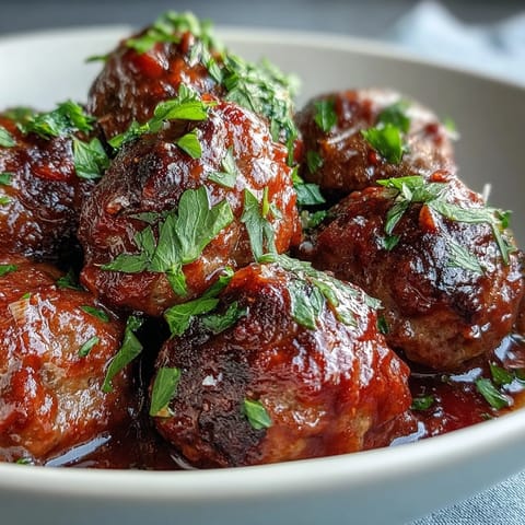 Slow Cooker Meatballs in rich tomato sauce, perfectly tender and savory for your next gathering. Juicy beef meatballs simmered with herbs, ideal for serving guests or as a main dish. Warm, hearty meatballs in slow cooker, bursting with Italian flavors and Parmesan, ready for party platters.
