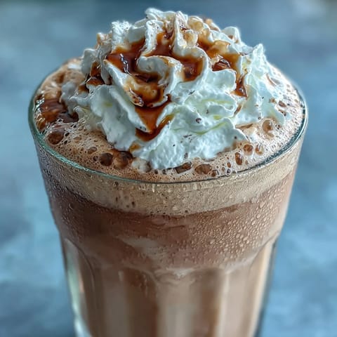 This thick, indulgent vanilla bean frappuccino protein shake is topped with whipped cream and perfect for a refreshing breakfast.