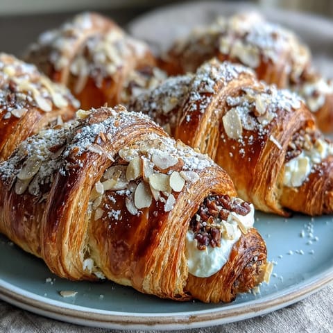 Flaky sourdough rolls swirled with almond cream, topped with sliced almonds for a bakery-style breakfast treat.
