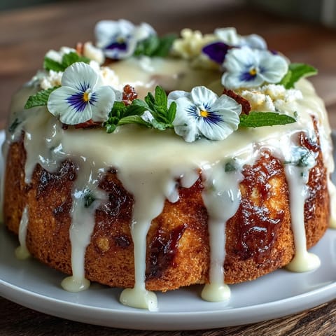 Spring Floral Drip Cake with Lemon Frosting: vibrant layers of vanilla cake frosted with zesty lemon buttercream, topped with pastel white chocolate drip and fresh edible flowers.