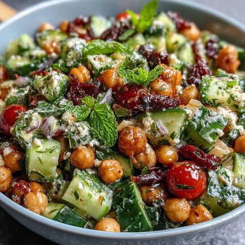 Healthy Easy Cucumber Chickpea