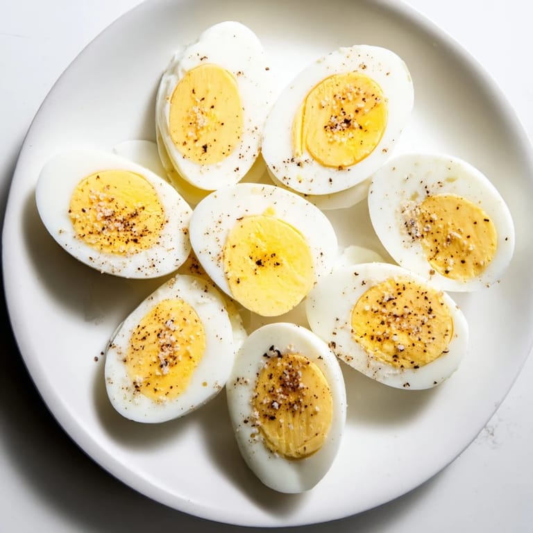 Freshly made perfect hard-boiled eggs, looking appetizing and appealing, ready to be seasoned and savored.