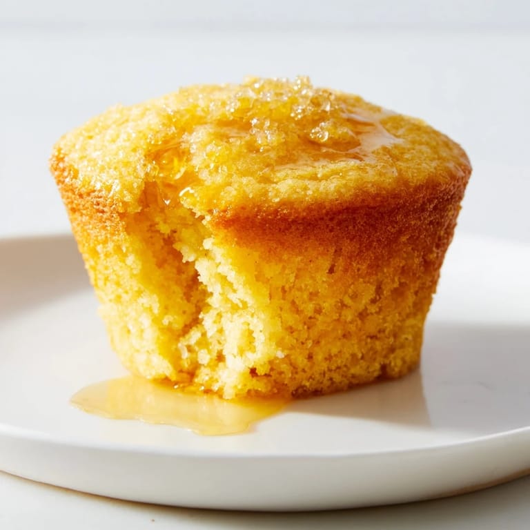 Freshly baked honey butter cornbread muffins, slightly browned on top, ready for serving.