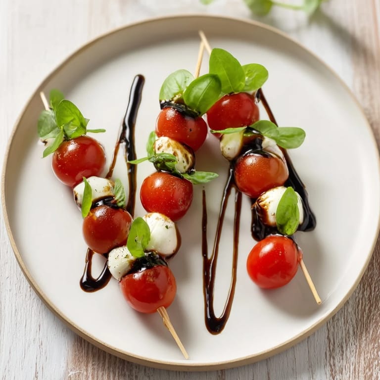 These simple Fresh Caprese Salad Skewers feature juicy tomatoes and creamy cheese, ideal for a light meal.