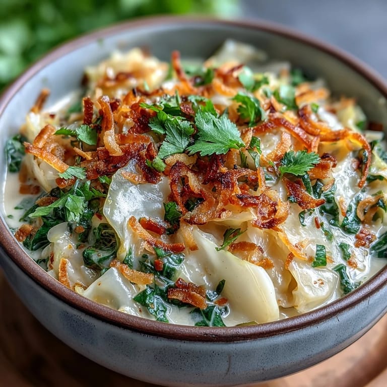 Golden Coconut Braised Cabbage cooked in a skillet, melding savory spices and coconut for an easy, vegan weeknight side.