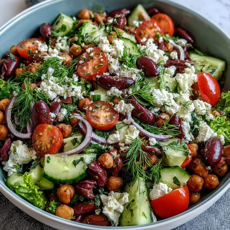 Bright lemon-oregano dressing coats chickpeas and colorful vegetables in this refreshing Mediterranean-style side dish for summer.