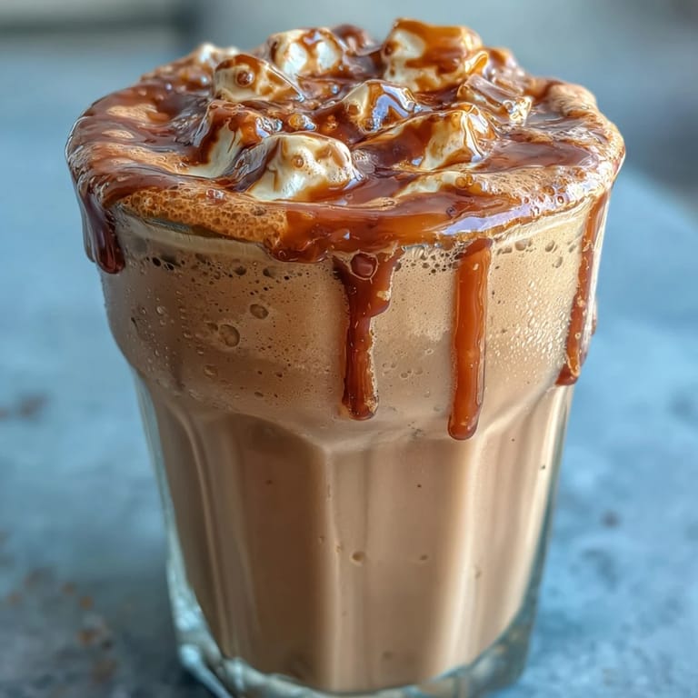 Energizing vanilla coffee protein shake topped with cocoa powder, perfect for post-workout recovery.