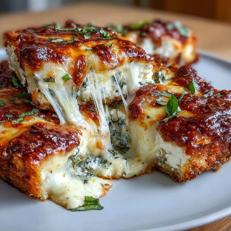 2. Golden-baked casserole of creamy cottage cheese, herbs, and melted cheese, pizza-inspired comfort food.  