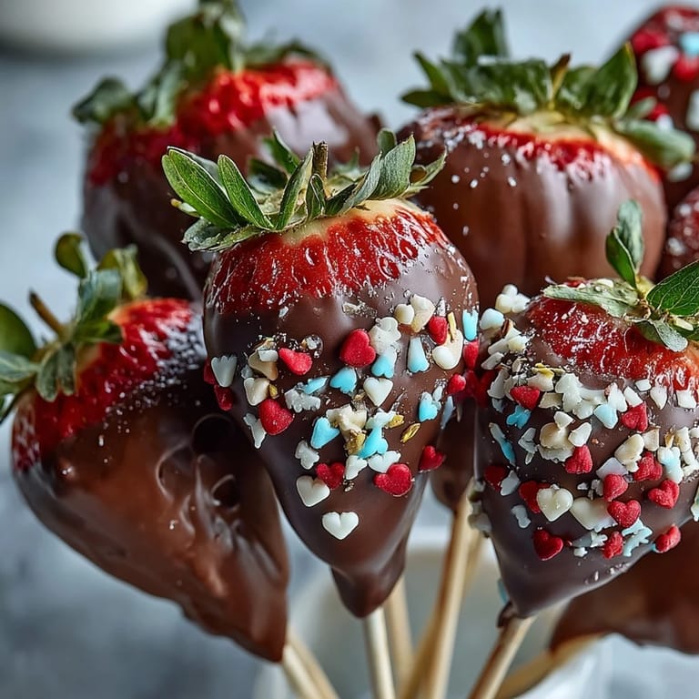 Handcrafted strawberry bouquet with chocolate coating and colorful sprinkles, ideal for a sweet Valentine's celebration.