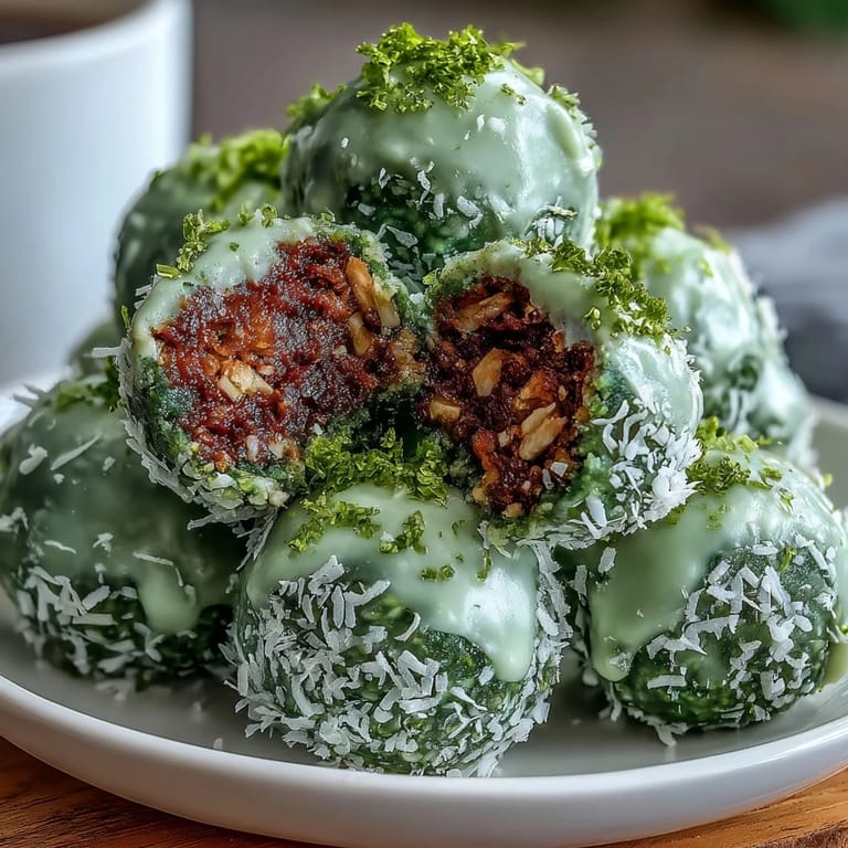 Creamy matcha and coconut blend with hearty oats in these easy no-bake energy bites, perfect for quick fuel.