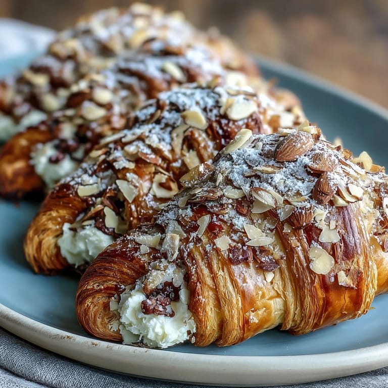 Golden sourdough rolls filled with luscious almond frangipane, baked to perfection and dusted with powdered sugar.