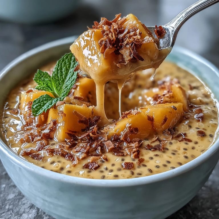 Refreshing mango chia pudding, showcasing its tropical, healthy goodness.