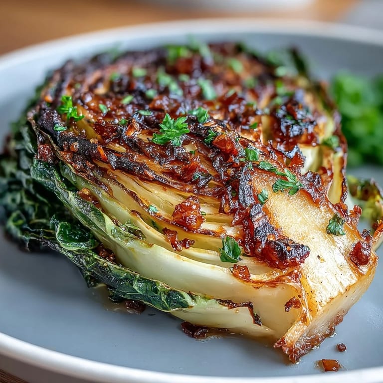 Crispy-edged roasted cabbage steaks, a vibrant and easy gluten-free vegetarian main.