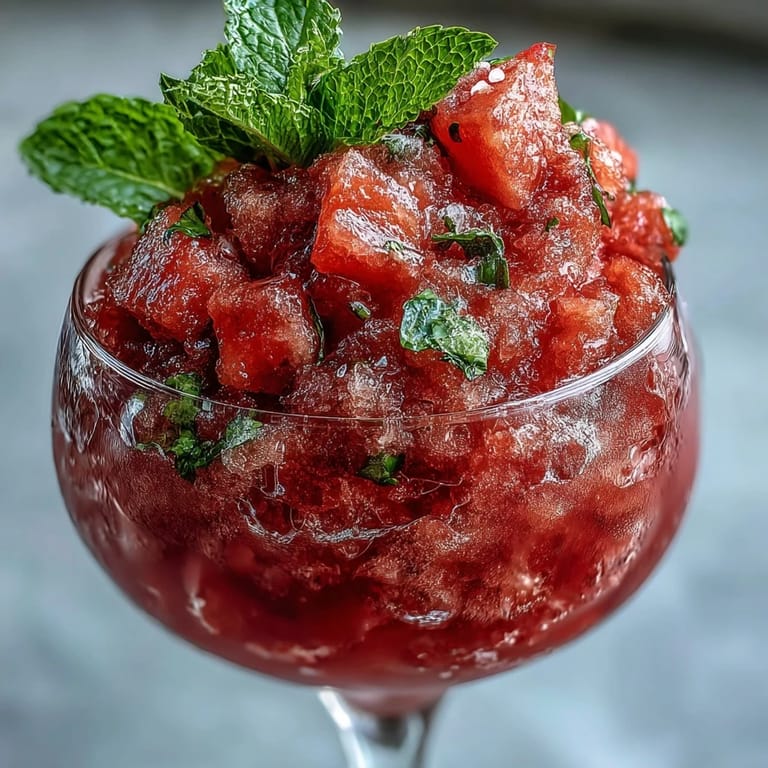Enjoy this thirst-quenching Watermelon Mint Frosé, perfect for a sunny afternoon.