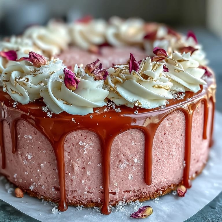 Visually stunning Bridal Shower Rosé cake featuring a delicate pink hue and flowing gold.