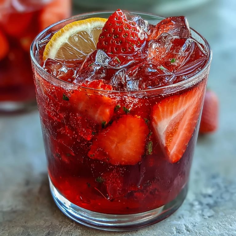 Sweet and tart Juneteenth Red Drink: Hibiscus Strawberry Lemonade, perfect for celebrations.