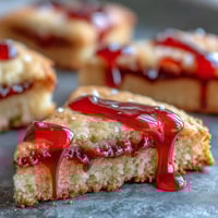 Spooky Halloween sugar cookies with dramatic vampire bite marks filled with glossy red icing blood for a creepy dessert.  
