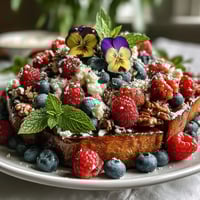 A vibrant grad party fruit table with edible flowers, showcasing colorful seasonal fruit arranged for a festive celebration.
