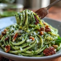 Creamy dandelion pesto with garlic and pine nuts, blended with fresh basil and Parmesan for a vibrant, herbaceous spread.